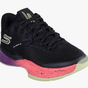 Skechers Black and Purple Jackie young’s shoes